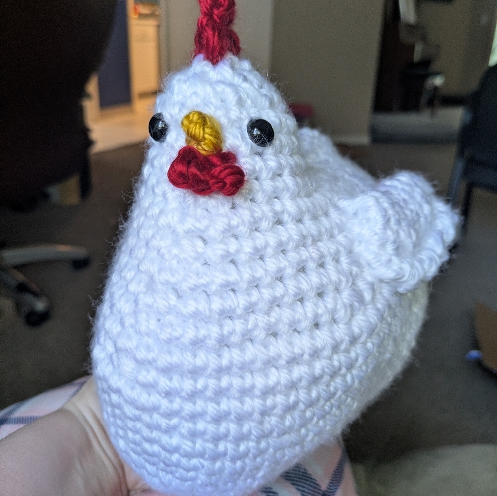 Handmade Crochet Chicken Toy - Picture 3 of 3